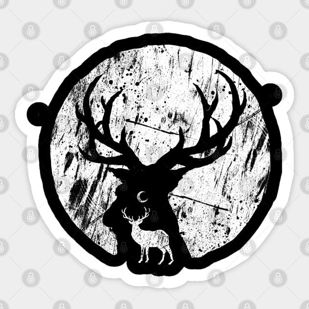 Deer at night Sticker by barmalisiRTB